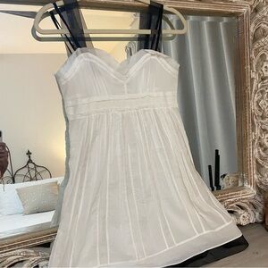LOFT White Sundress With Black Trim Dress